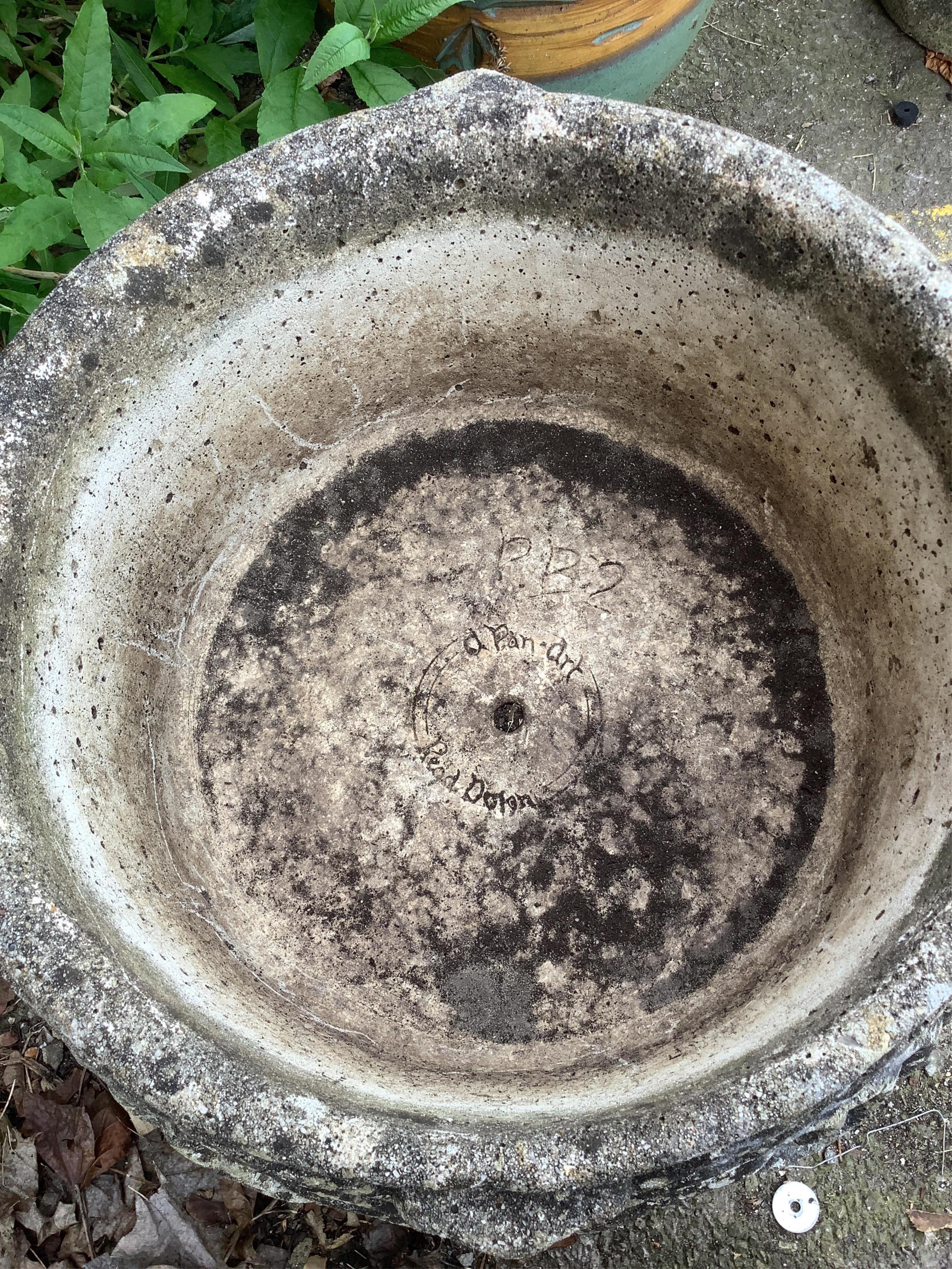 A 'Pan Art' reconstituted stone garden planter on a pedestal base, diameter 45cm, height 48cm